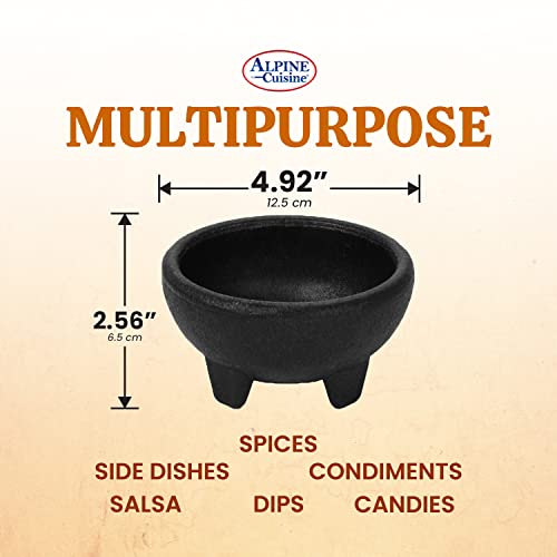 Alpine Cuisine Molcajete 3Pc Salsa Bowl For Guacamole Sauce Chips Deep Mexican Tortilla Black #TOP2