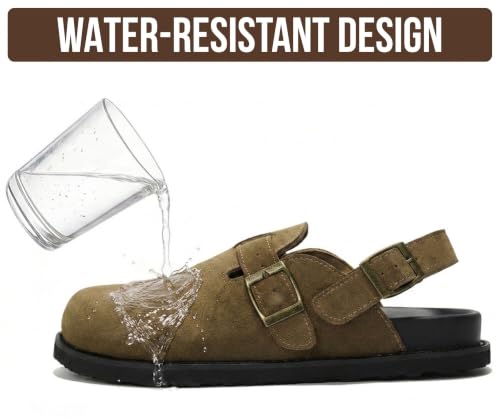 Image of 100% Genuine Leather Slip-on Footbed Clogs for Women - Fall Shoes for Women