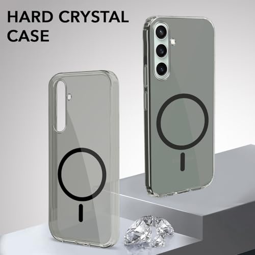 Image of Jkobi Lifetime Anti-Yellow MagSafe Compatible Clear Back Cover Case for Samsung Galaxy S23 FE 5G (Sleek Hard Crystal | Shockproof and Camera Protection)