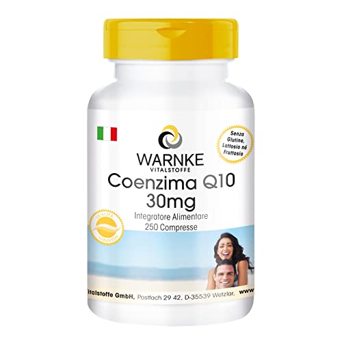 Coenzima Q10 30 mg - Ubichinone - 250 capsule pure | Warnke Vitalstoffe - Qualità da farmacia tedesca