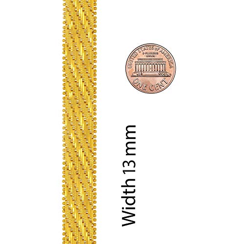 Lifetime Jewelry Vintage Flat Basket Weave Bracelet 24K Real Gold Plated For Women And Men (7Mm & 13Mm) (13Mm, 8 Inches) #TOP4