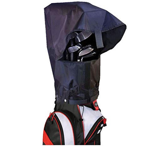 Golf Bag Cover Rain Hood Waterproof Value Pack Black Rain Cape for Golf Bags fit Almost All Tourbags Golfbags or Carry Cart for Mens Women Golfers (Black)