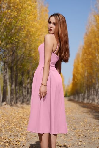 Image of Memoriesea Women's Elegant Square Neck Swing A Line Wedding Evening Party Midi Dress