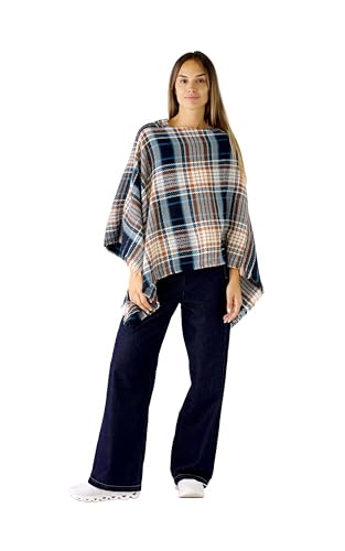 Image of Women's Shawl Wrap Poncho Ruana Cape Cardigan Sweater Open Front for Fall Winter Spring