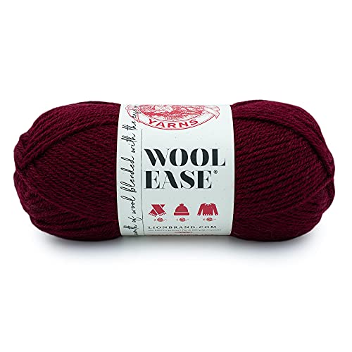 Image of Lion Brand Yarn Wool-Ease Yarn, Worsted-Weight Yarn for Knitting and Crocheting, 1 Pack, Tawny Port