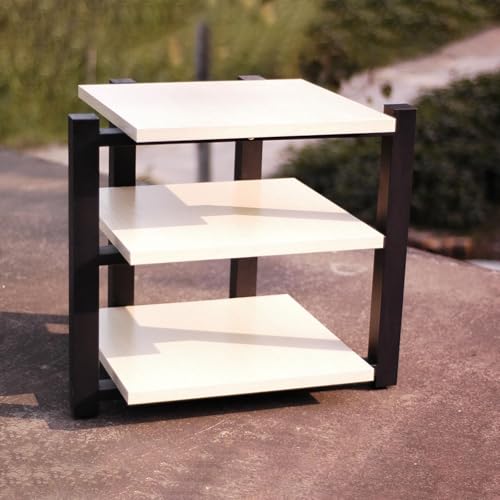 Meuble stéréo et audio sur pied blanc d'angle pour salon et jeux