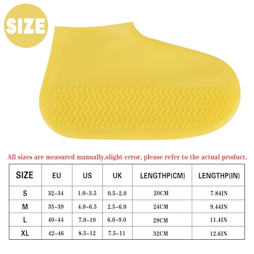 Silikon Überschuhe Wasserdicht Hillylolly Silikon Schuhüberzieher, Überschuhe aus Silikon, Segenüberschuhe Silikon, Wasserdichte Überschuhe Silikon für Kinder/Damen/Herren, geeignet für Regentage (M)