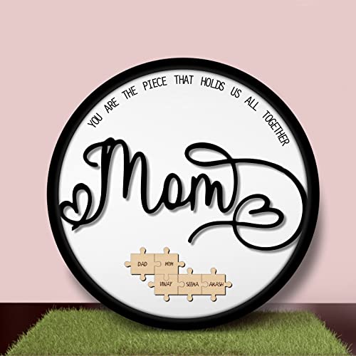 Image of ZOCI VOCI Personalized Gift for Mom - Custom Photo Cartoon Standee | Emotional Hug Gift | Unique Mother's Day & Birthday Gift from Son /Daughter (The center piece Mom)