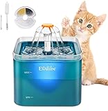 Ewilibe Trinkbrunnen für Katze 2L Katzenbrunnen Leise Automatischer Wasserbrunnen BPA-frei Hunde Haustier Pet Water Fountain mit LED Nachtlicht und Aktivkohlefilter und 2 Reinigungsbürsten(Grün)