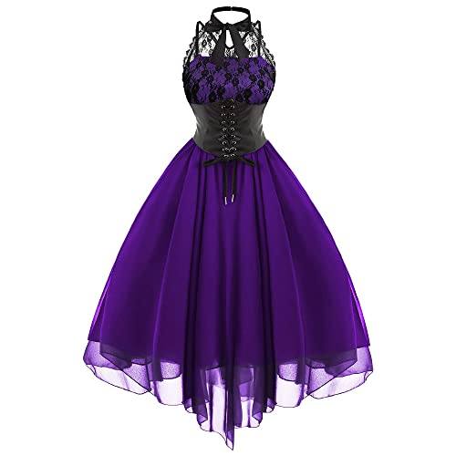 Regali per le donne: stile vintage, senza maniche, abito medievale, rinascimentale, gotico, abbigliamento da donna, per Halloween, cosplay. Adatto per Carnevale di Oktoberfest / Festa di Halloween / Taverna / Costume di Natale.