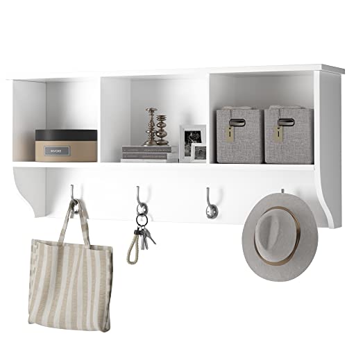 fevarbord Wandgarderobe weiß Flurgarderobe mit 3 Fächern und 8 Haken...