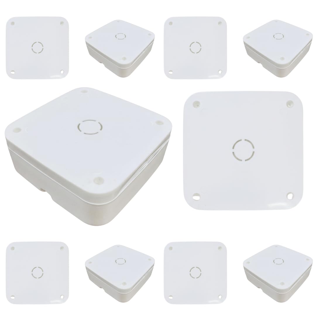 Hi-Plasst 2 Pieces of PVC CCTV Camera Junction Box 5x5 Inch – White Weatherproof Camera Box for Outdoor Use, Wall Mount CCTV Camera Box, Durable PVC Electrical Enclosure — Amazon image 12