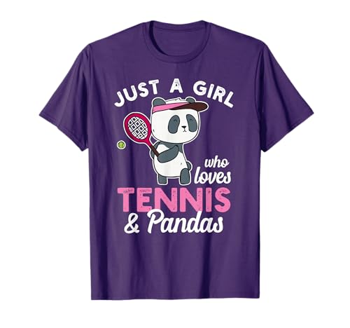 A Girl who loves Tennis & Pandas T-Shirt Tennis Lover...