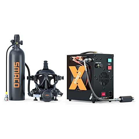 SMACO Mini Tauchflasche mit Tauchmaske Cover