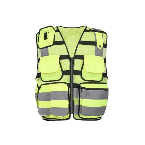 Gilet de sécurité réfléchissant esmen jaune avec fermeture éclair pour éviter les accidents