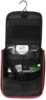 Swiss Military Toiletry Bag for Men and Women, Travel Organizer Pouch, Water-Resistant Polyester, Multiple Compartments with Quick-Access Pocket, Durable Zippers, Lightweight 3L Capacity, Black