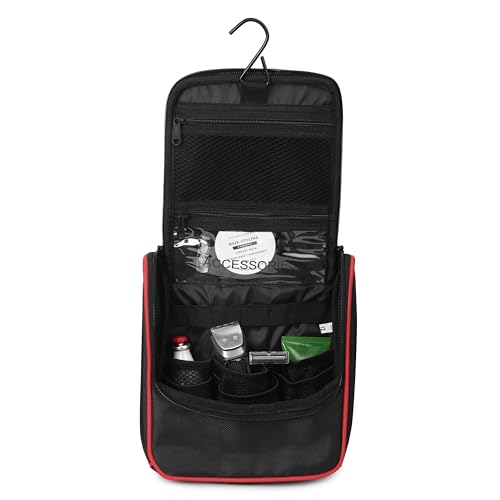 Swiss Military Toiletry Bag for Men and Women, Travel Organizer Pouch, Water-Resistant Polyester, Multiple Compartments with Quick-Access Pocket, Durable Zippers, Lightweight 3L Capacity, Black