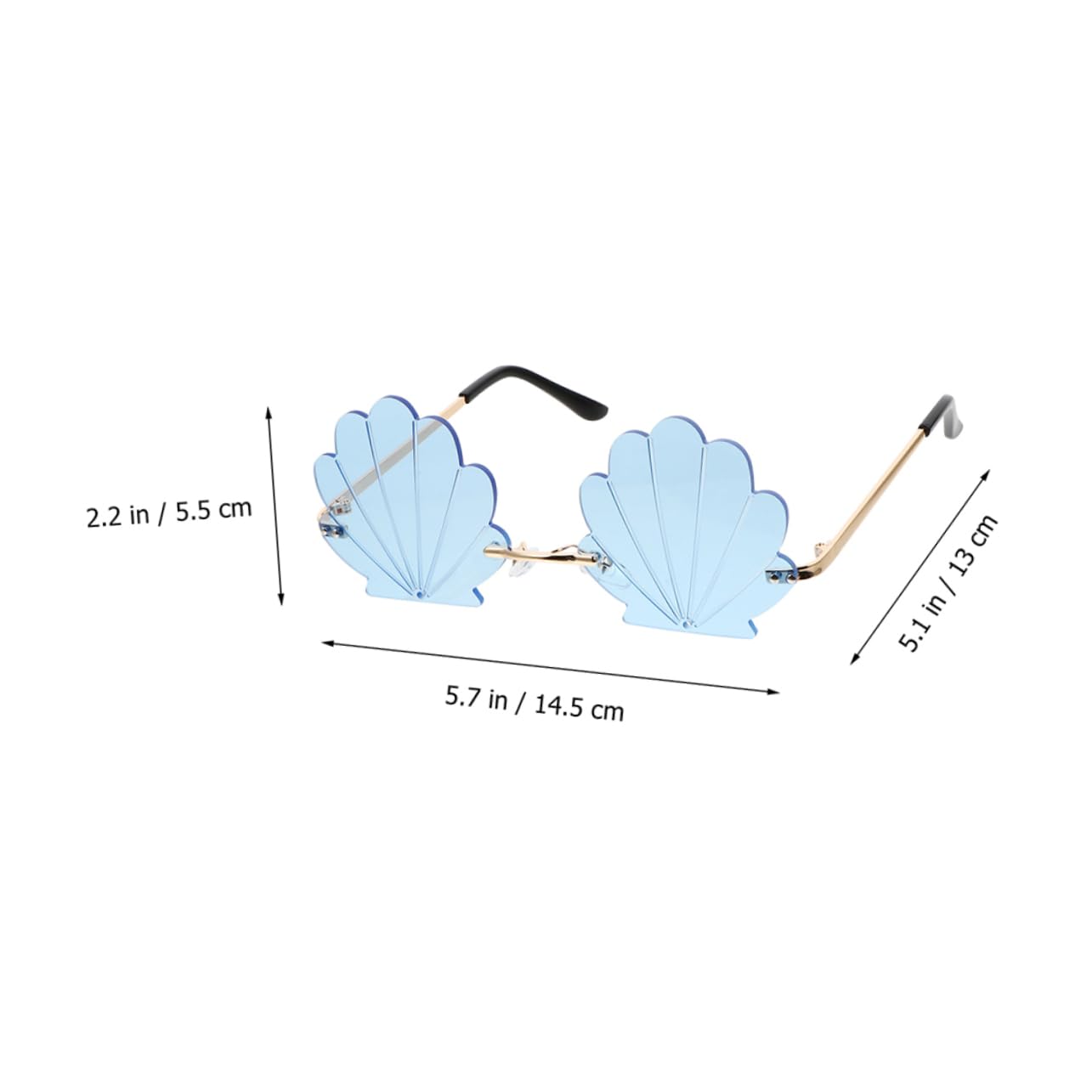 Ipetboom Fashionable Rimless Shell Sunglasses Uv Blocking Perfect for Parties Vacation Shell Glasses