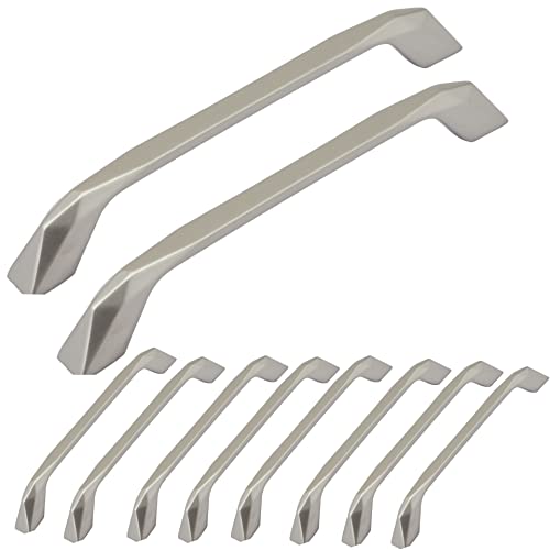 Image of Atom 7.5 inches Zinc Cabinet Pull Handle | Silver Satin Finish | Office Wardrobe Furniture Kitchen Drawer Push Bar, 229, Pack of 20