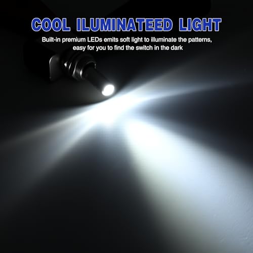 Image of Nilight 3PCS White LED Toggle Switch 12V 20A 3 Pin 2 Position ON Off SPS