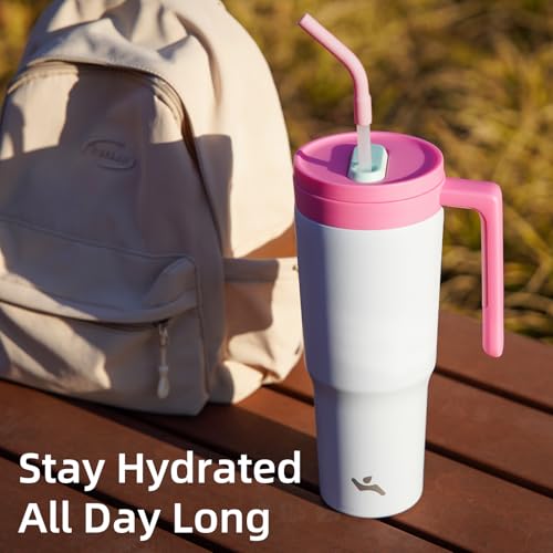 Image of Konokyo 40 oz Tumbler with Handle and Straw, Insulated Water Bottle