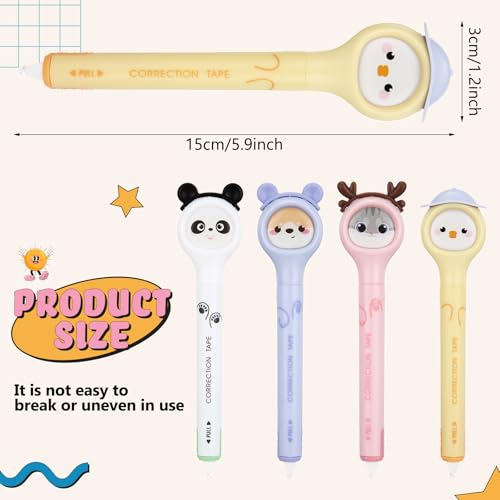 Lot de 4 stylos correcteurs Fullhawl mignons pour une correction instantanée au bureau - 2