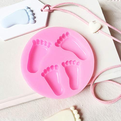wudidianzi Molde de cobertura de silicone para pés de bebê 3D faça você mesmo chocolate artesanal, m