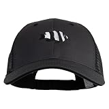 Three Stripe Damselfish Embroidered Big Size Garment Washed Cotton Mesh Cap