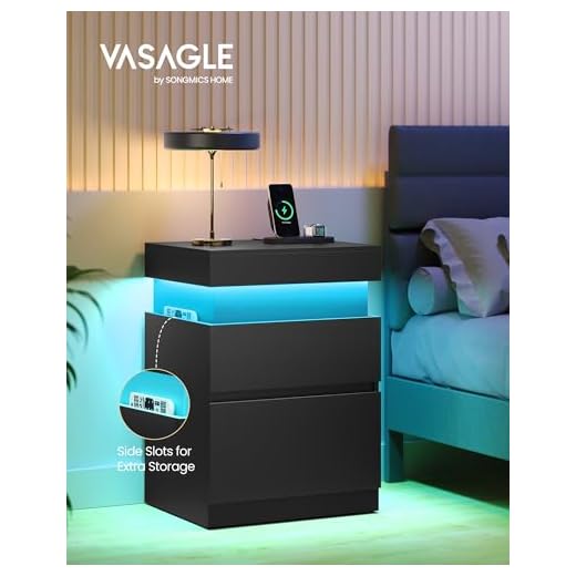 VASAGLE Kailyn Nightstands with Power Outlets