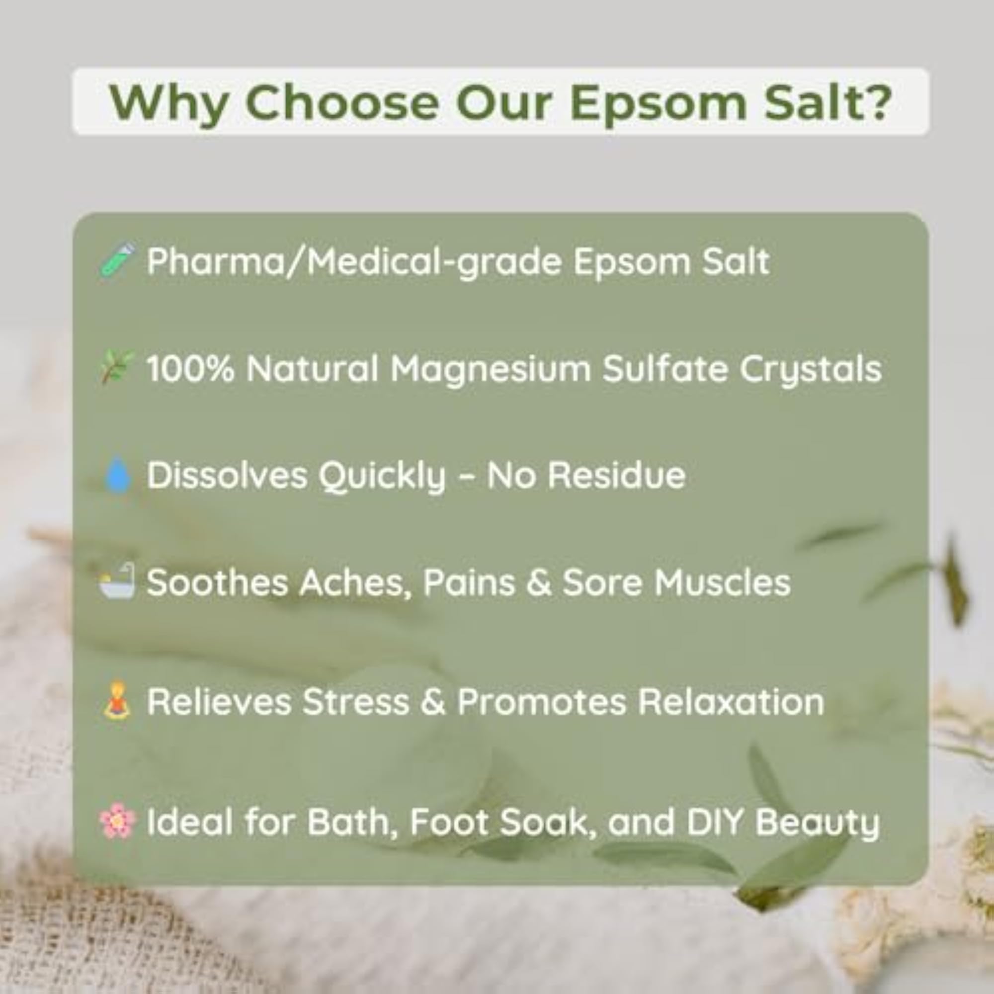 USP/Pharma Grade Epsom Salt for Bath and Foot Soak