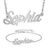 HUAN XUN Best Jewelry Gifts Set for Sophia Name Necklace Bracelet