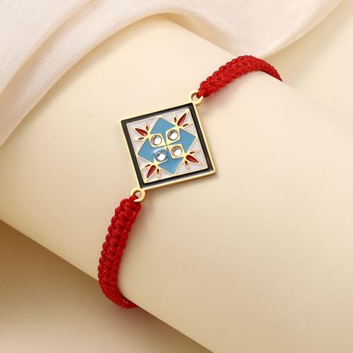 Image of Salty Rakhi for Brother & Bhaiya Bhabhi | Wrist Band Gift Pack for Sister, Bro, Bhaiya and Bhabhi | Bracelet for Men, Women | Fancy Jewellery Combo Gifts | Gift for Rakshabandhan | Traditional Rakhi Gift