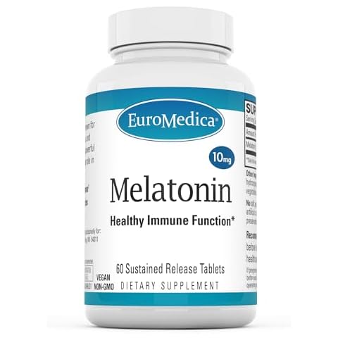 Euromedica Melatonin 10mg - 60 Sustained Release Tablets - Supports Rest, Immune Function & Cellular Health - Non-GMO, Vegan, Gluten Free - 60 Servings Cover