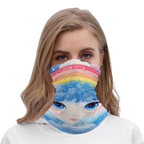 Bufanda tubular para el cuello, mascarilla facial transpirable a prueba de viento, cubierta facial con estampado de nubes y ojos, mascarilla de enfriamiento contra el sol, antipolvo, pasamontañas, bandana para hombres y mujeres miniatura 4