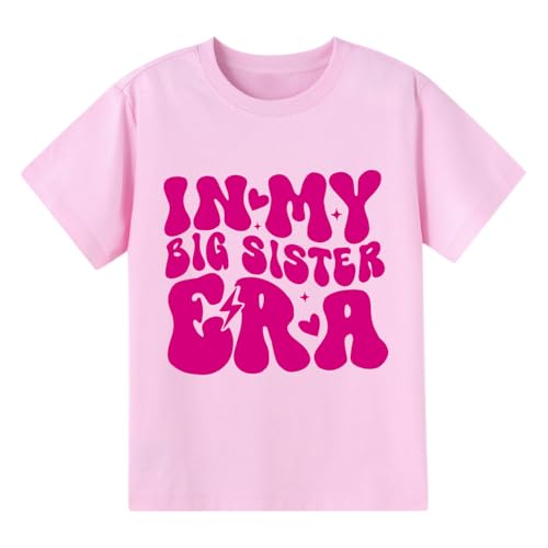 Image of Big Sister Announcement T Shirt Toddler Girls Promoted to Big Sister Tees Outfits 1-7 Years