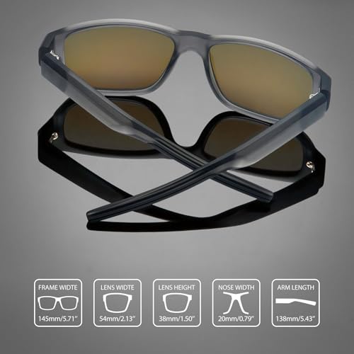 Image of Joopin Rectangle Sports Sunglasses Polarized UV Protection Shades for Men | Wrap Around Sun Glasses, Trendy Plastic Frame, TAC Lens, Safety, Driving, Running, Fishing, Cycling, Hiking