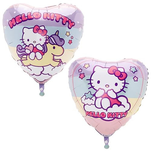Toyland® Ballon en aluminium double face en forme de cœur Hello Kitty de 46 cm (18