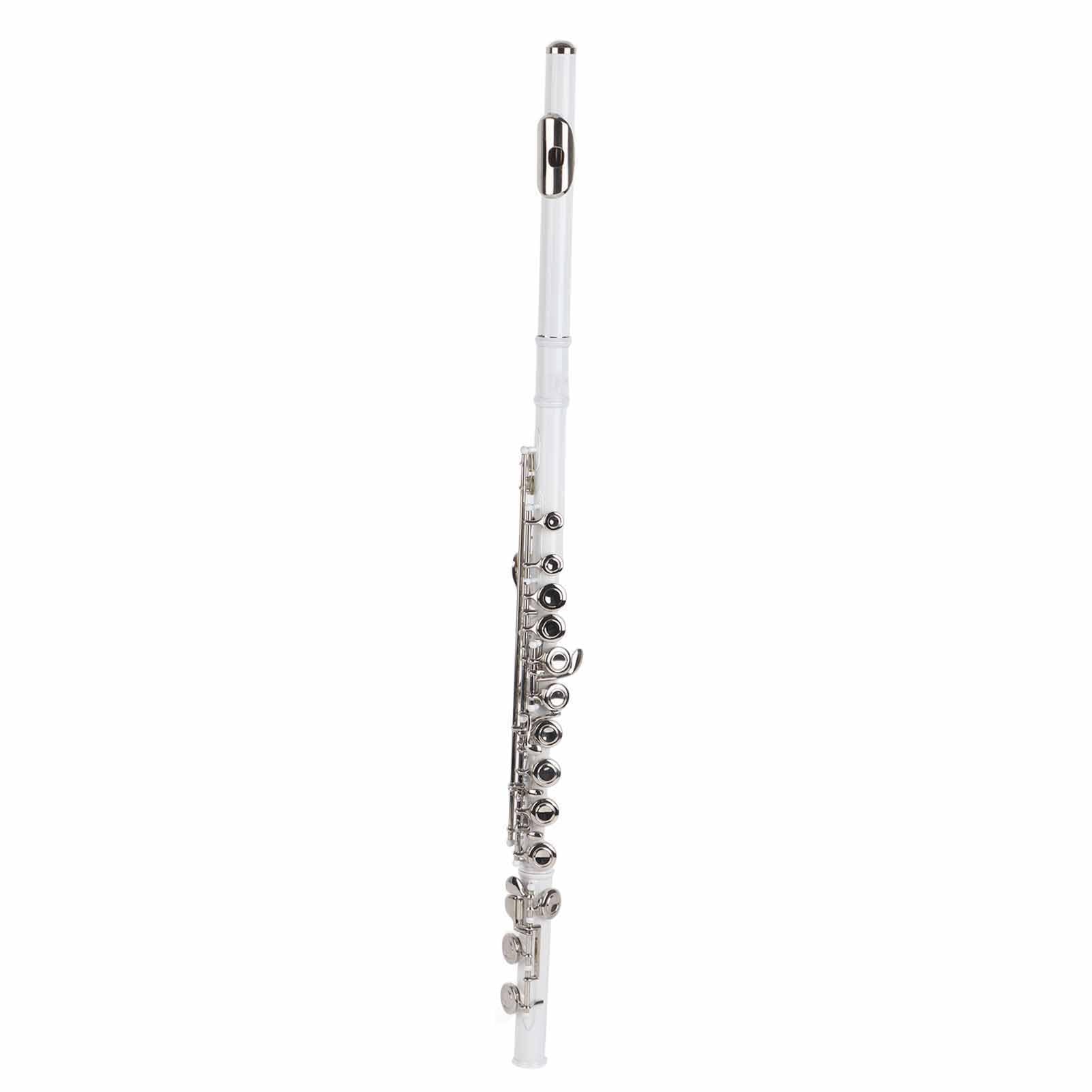 Yctze Flauta LADE C Key Flauta de Latón de 16 Orificios de Tela de Almacenamiento para Principiantes Juego de Cuidado de Limpiador de 6 Piezas Instrumentos Musicales/accesorios para (WHITE)