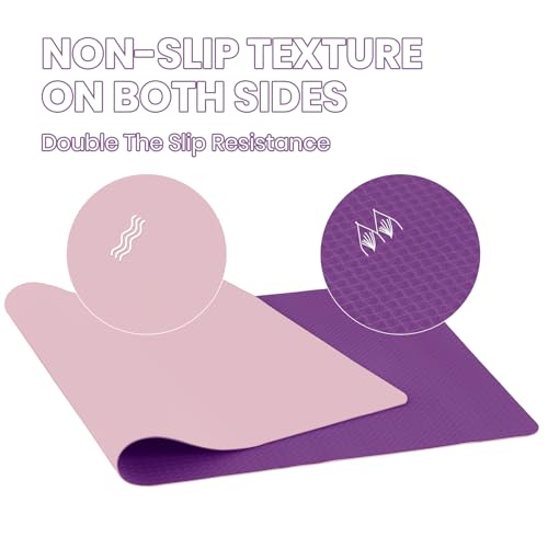 Good Nite Tappetino Da Yoga Grande, Xxl, 190 X 100 X 0,6 Cm, Antiscivolo, In Tpe, Per Yoga, Pilates, Allenamento, Palestra - 4