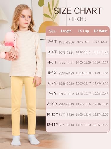 8 Pack Girls Leggings Cotton Leggings for Girls Toddler Warm Stretchy Tights Pants for Kids Pull on Multipack2