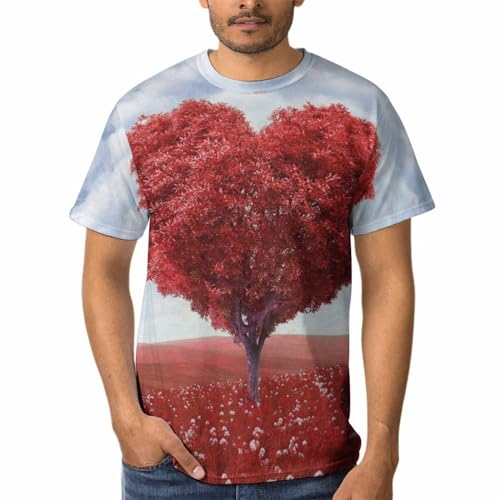 Tee Shirt Manches Courtes Rouge Homme Idéal pour l'Été et les Sorties