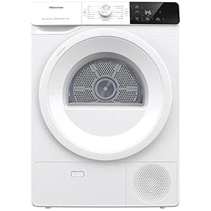 Hisense DHGE901 60cm Freestanding 9 KG Heatpump Front Load Tumble Dryer – 16 Programmes – Cupboard Dry – Air Refresh…