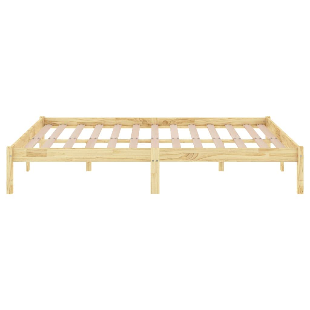 Solid Pine Wood Bed Frame 120x190 cm with Slatted Base | Designed for guest rooms or kids' bedrooms, this platform structure supports mattresses directly without a box spring.