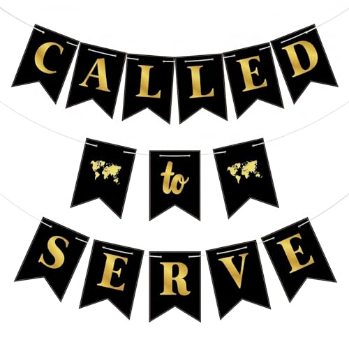 Called to Serve Banner - Back to School Decorations Map LDS Missionary Gifts Idea Called to Serve Religious Banner Backdrop Christian Mission Farewell Garland Black Travel Themed Party Supplies