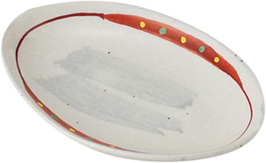 Set of 5 Kururi Oval Small Plates, 4.3 x 2.8 x 0.7 inches (11 x 7.1 x 1.8 cm), 3.0 oz (85 g), Small Plate, Restaurant, Ryokan, Japanese Tableware, Restaurant, Commercial Use