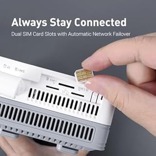 GL.iNet GL-XE3000 (Puli AX) 5G Router with Dual SIM Card Slot, Wi-Fi 6 Cellular Routers, Built-in Battery, Multi-WAN, VPN, OpenWrt, Secure 5G Router for Office, Retail, Events, Business