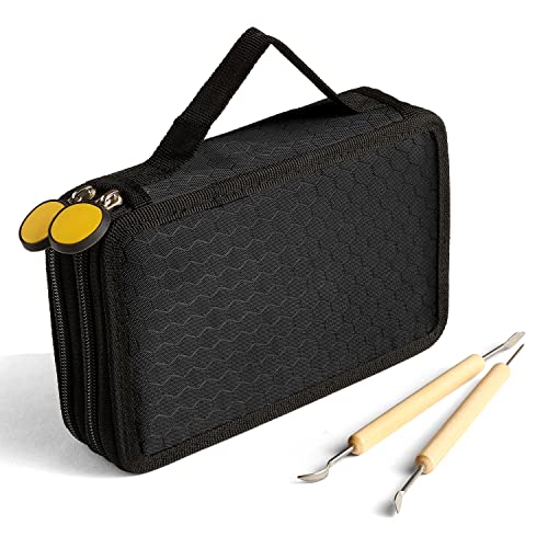 Blisstime Set Of 30 Clay Sculpting Tool Wooden Handle Pottery Carving Tool Kit Carrying Case Apron #TOP2