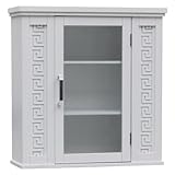 Greek Key Wall Cabinet in White