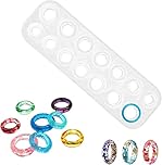 HBYMYDA 14 Holes Silicone Resin Ring Moulds Jewelry Casting Mould Flat Rings Mold DIY Craft Jewellery Making Molds for Decoration Crafting Jewelry Making Pendant Necklace