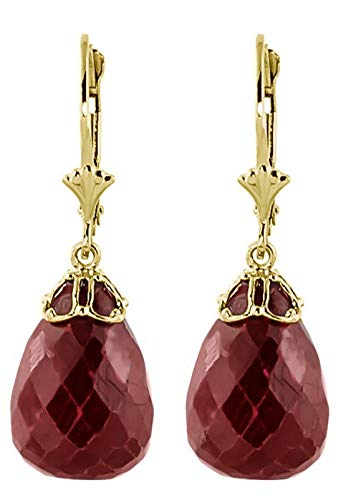 Galaxy Gold GG 14k Yellow Gold Briolette Ruby Drop Dangle Earrings2
